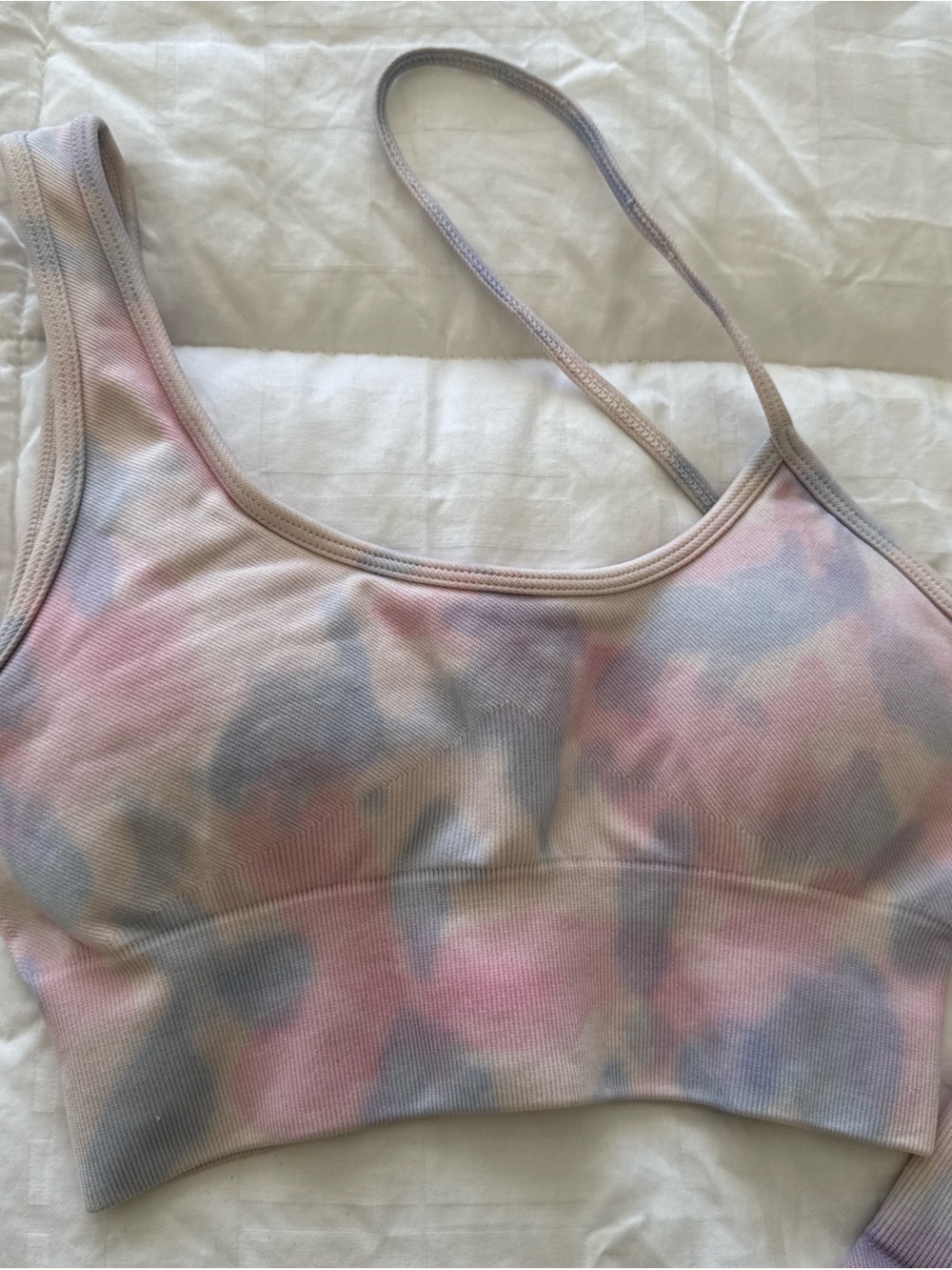 BO+TEE SET - Pastel Tie-Dye Sports Bra & Legging Set - Pink/Blue - Picture 2 of 6